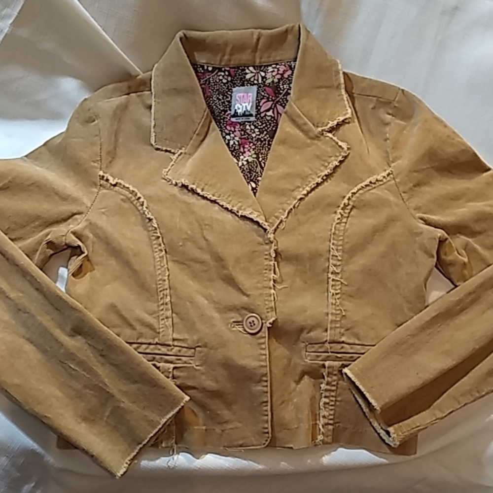 Star City Medium Tan Corduroy Frayed Edges